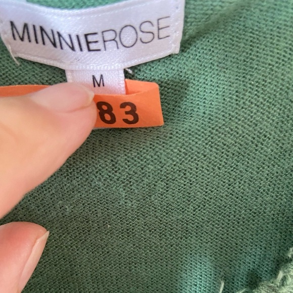 MinnieRose Cotton/Cashmere blend green top size M - Picture 5 of 7